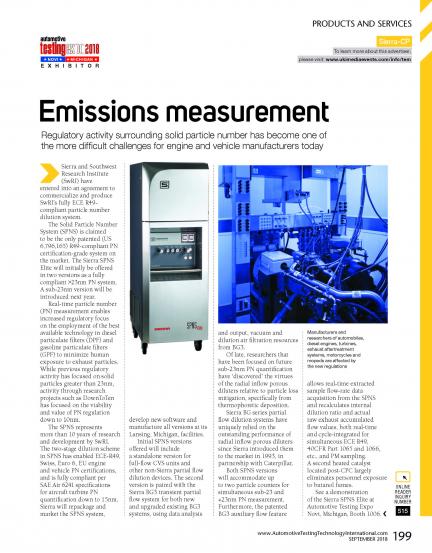 Emissions Measurement Advancement