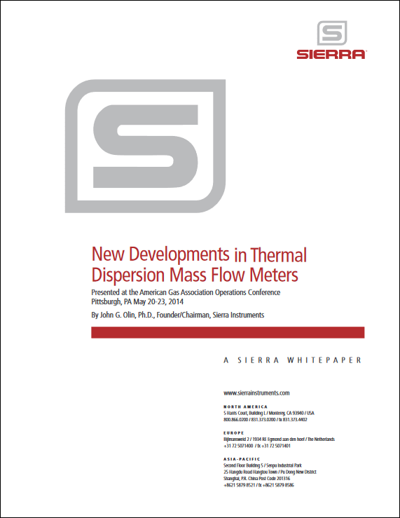 New Developments in Thermal Dispersion Mass Flow Meters