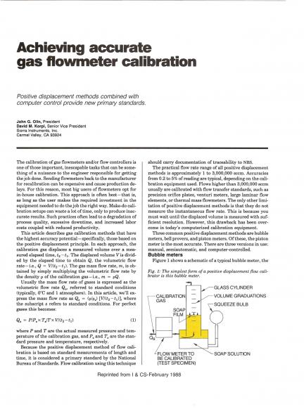 Achieving Accurate Gas Flowmeter Calibration