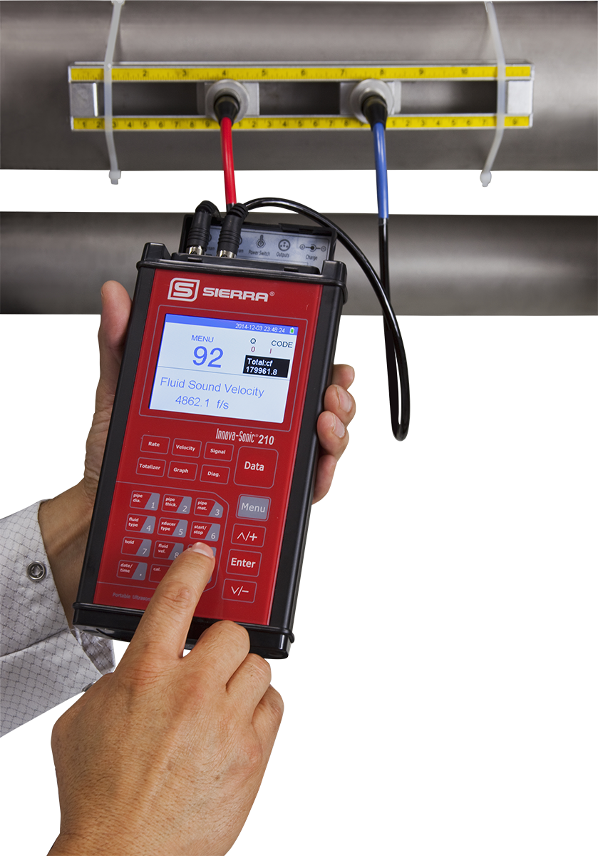 Clamp-On Ultrasonic Portable Flow Meter - InnovaSonic 210